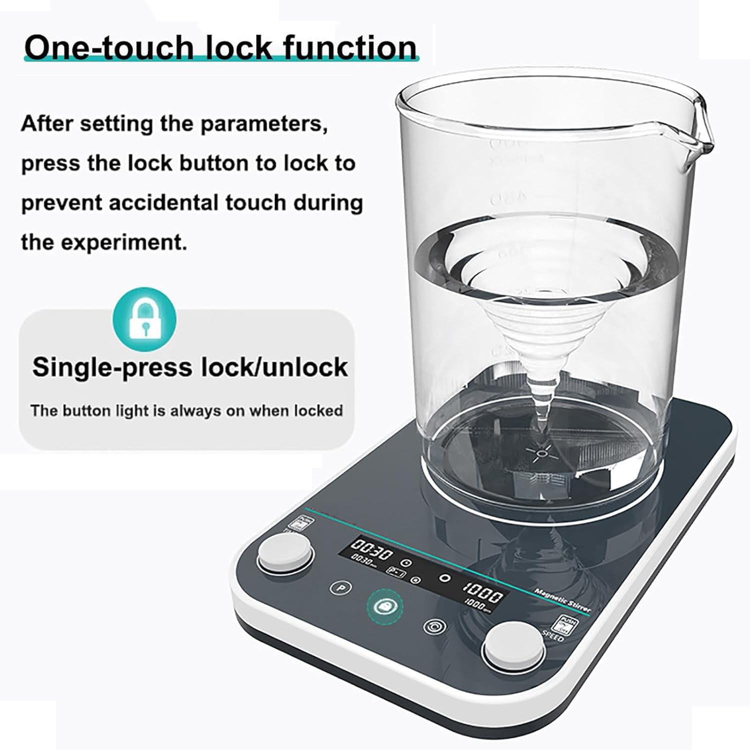 Labor-Magnetrührer, 2 L/5 L/10 L Großer Digitaler Mixer Mit Gehärteter Glasplatte, Einstellbare Geschwindigkeit Und Zeit, 9 Programmspeicher, Vorwärts-/Rückwärtsdrehung