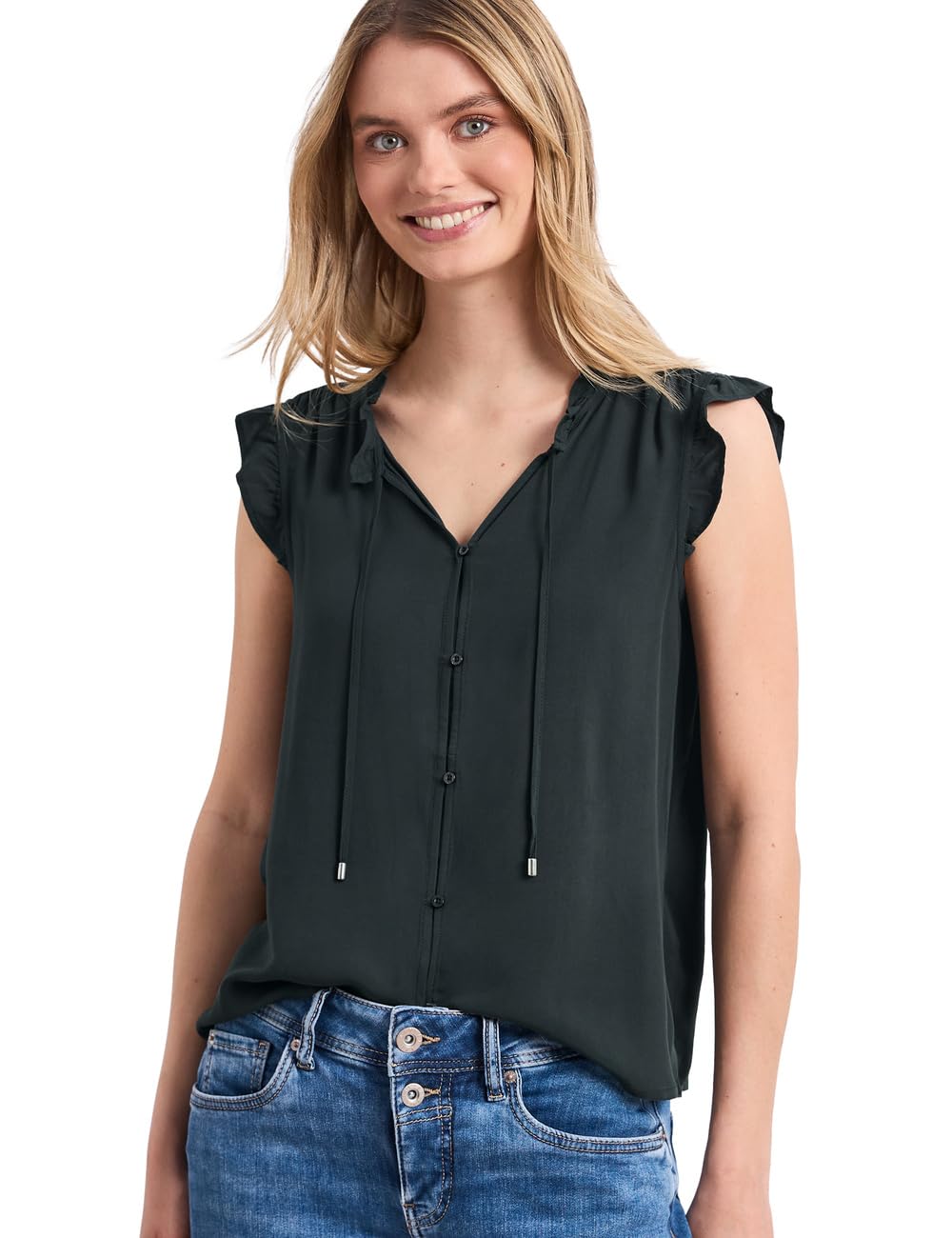 Street One 3413227 Blusa con Volant Donna (Pacco da 1)