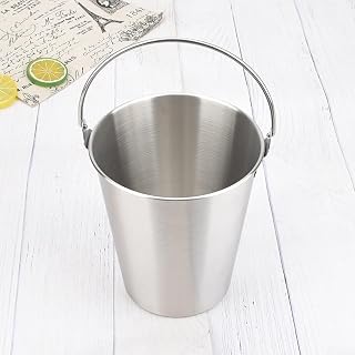 Stainless Steel Ice Bucket with Handles, 700ml/1000ml/1800ml Snack and Drink Container for Bar, KTV, Parties, Fries, Chicken Nuggets, Cold Beer and Other Refreshments(1800ML)