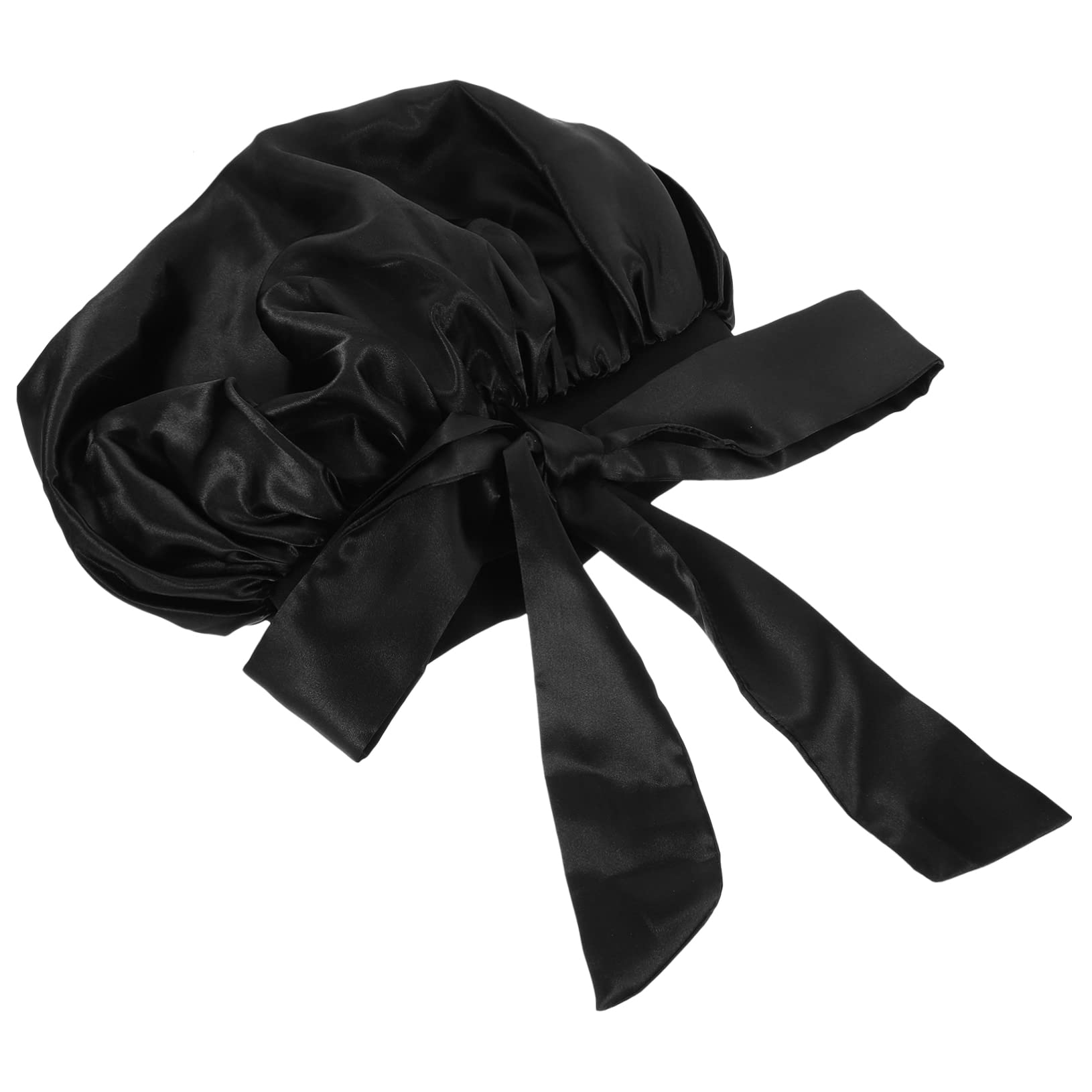 minkissy 3piezas Gorro De Para Mujeres Con Lazo Capucha Grande De Satén Gorro De Baño Elástico y Reutilizable Para Spa y Sueño