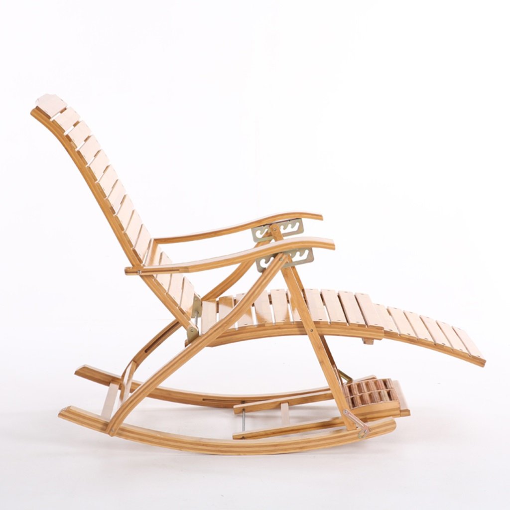 Amazon.co.jp: 竹製ロッキングチェア、大人用昼寝椅子、リクライニング