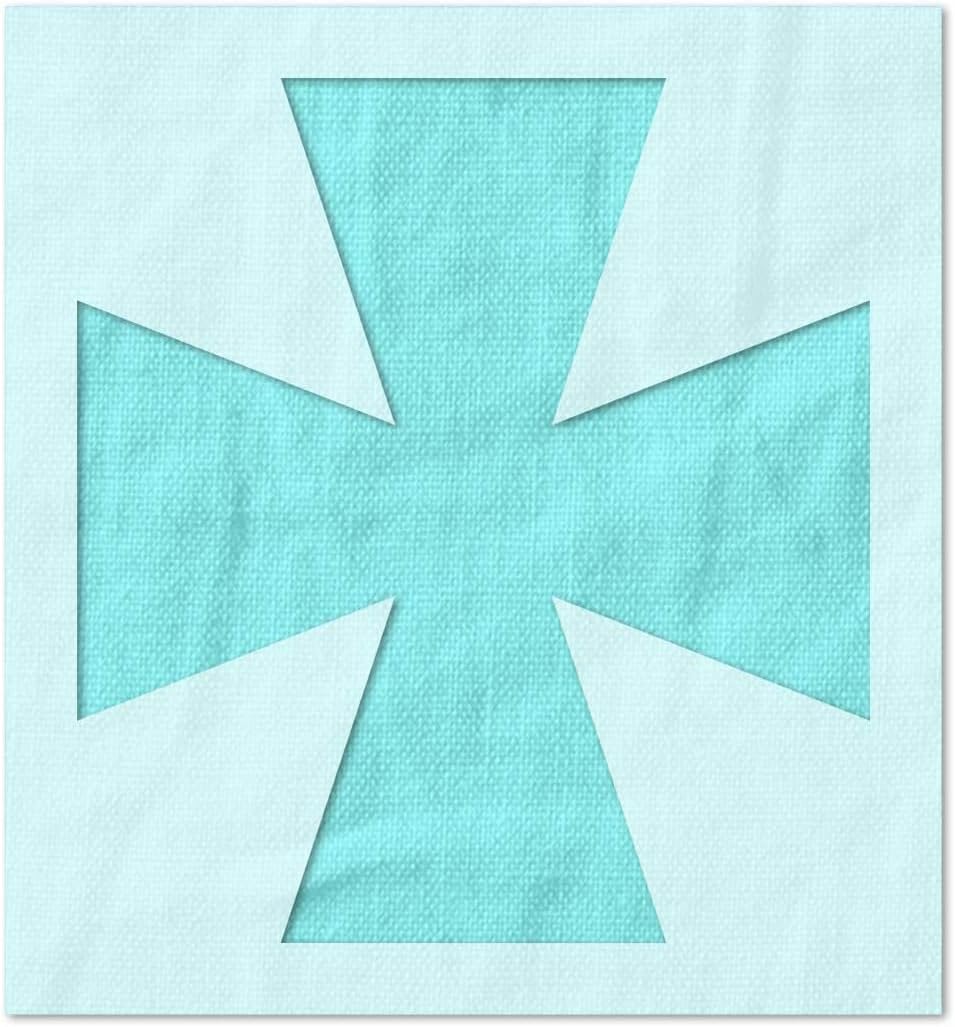 Stencil Stop Maltese Cross Stencil - Reusable for DIY Projects, Painting, Drawing, Crafts - 14 Mil Mylar Plastic (16.5 x 18 inches)