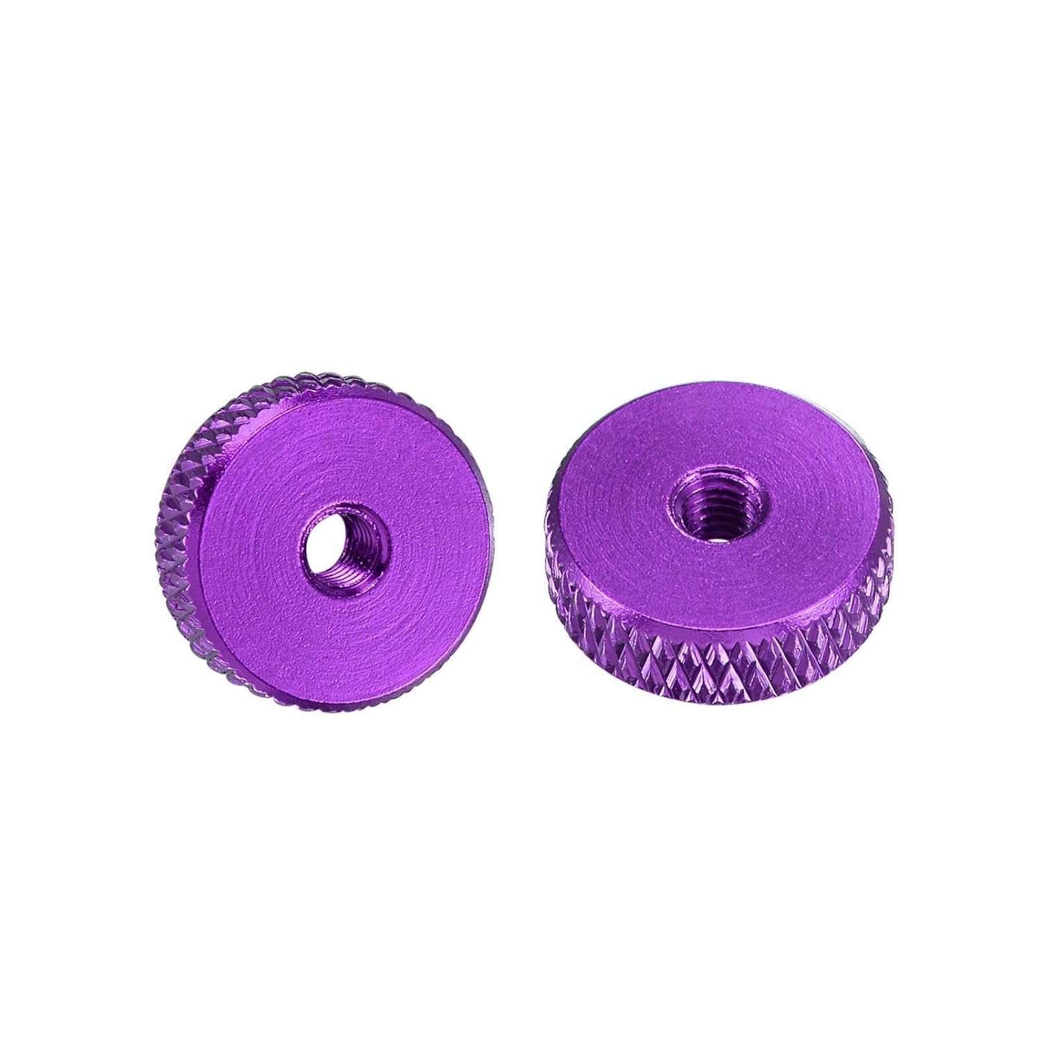 Tool Parts and Accessories M3x12mmx4mm Flat Knurled Nut Thumb Nuts Adjusting Aluminum Alloy Purple 10Pcs (#CN-140824-07343)
