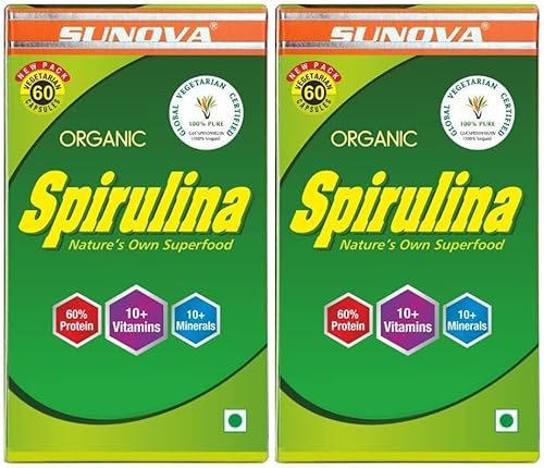 Nutranix ads SUNOVA - Cápsulas de espirulina  Superalimento y suplemento nutricional de la naturaleza, espirulina para apoyo de cuerpo completo  60