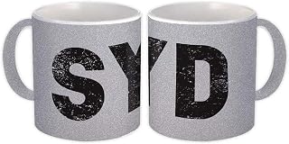 Australia Kingsford Smith Airport Sydney SYD : Gift Mug Airline Travel Pilot - Silver Glitter