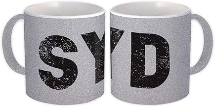 Australia Kingsford Smith Airport Sydney SYD : Gift Mug Airline Travel Pilot - Silver Glitter