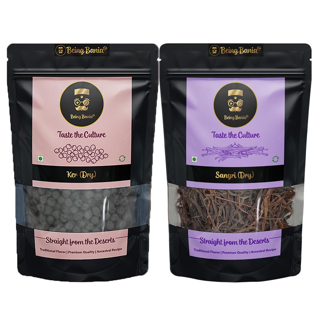 Being Bania Ker Sangri Dry Combo, (200gms + 150gms) | Ready to Cook | with Recipe | Marwadi Rajasthani Sabji | Panchkutta | Dry Vegetables | Kair Sangari | Premium and Traditional |