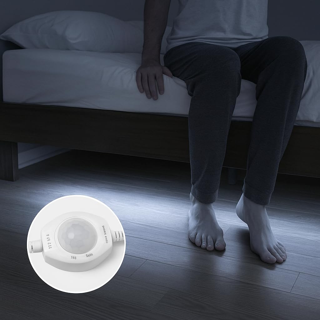 5 Feet Motion Activated Strip Lights, Plug-in LED Night Lights Waterproof for Bed, Kitchen, Stair (Warm White)