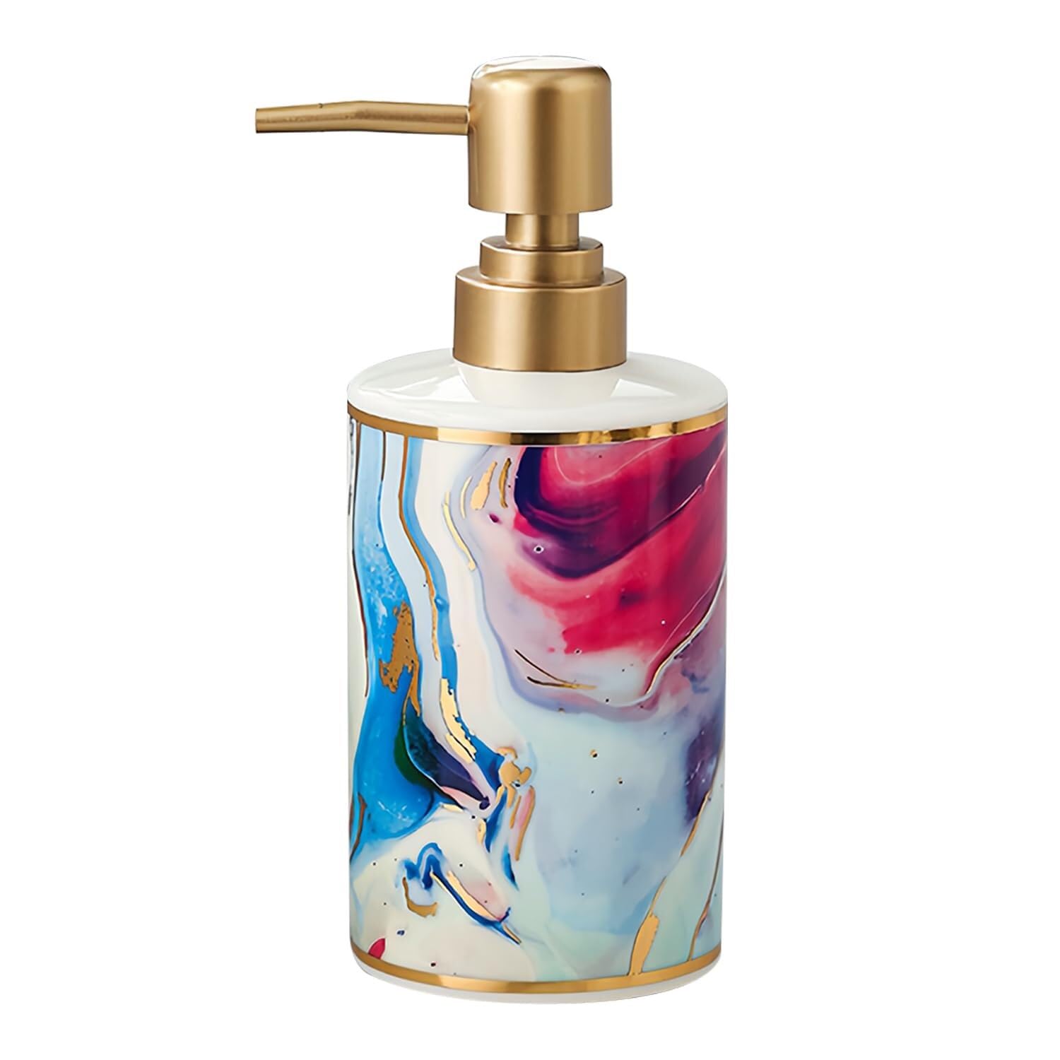 Dish Ceramic Soap Dispenser With Pump 400ml Refillable Lotion for Bathroom Bathroom Stuff(A)