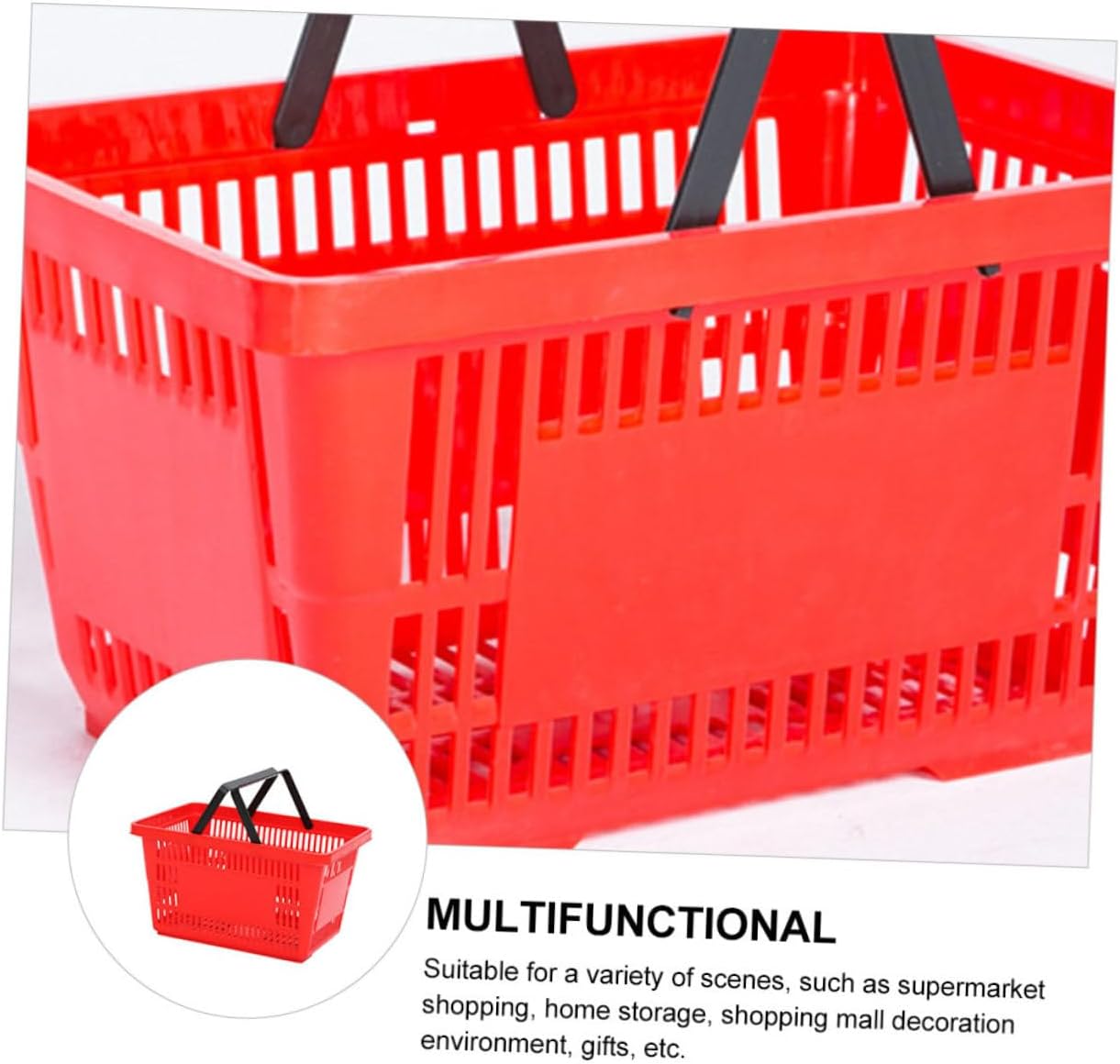 MAGICLULU 1Pc Portable Plastic Shopping Basket Sturdy and Grocery Storage Container for Supermarket Vegetables and Toiletries Classic with Strong Bearing Capacity