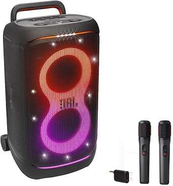 JBL PartyBox 520 Portable Speaker Bundle with Wireless Microphone System | Portable wireless speaker system with dual wireless microphones, AI Sound Boost, Bluetooth, Auracast and 15-hour battery