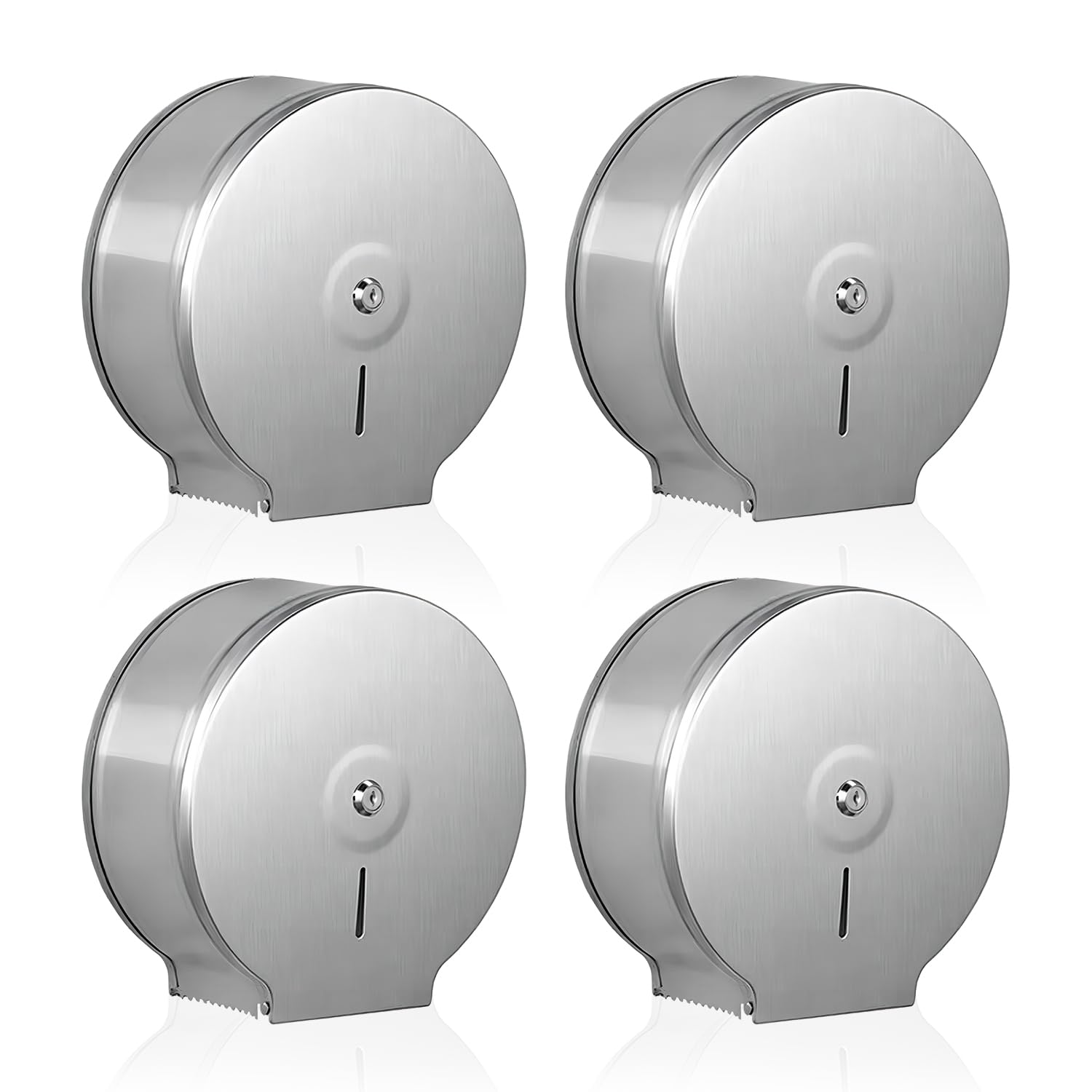 Dispensador de toallas de papel, rollo de 9 pulgadas con dispensador de toallas de acero inoxidable de 2.5 núcleos con cerradura, dispensador de papel higiénico jumbo comercial, soporte de papel