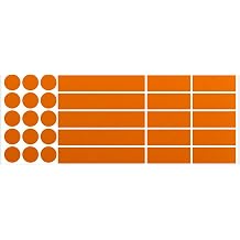 LiteMark 30 PCS Reflective Orange Sticker Decals, Long-Lasting Adhesive, Weatherproof Ideal for Helmets, Bikes, Strollers