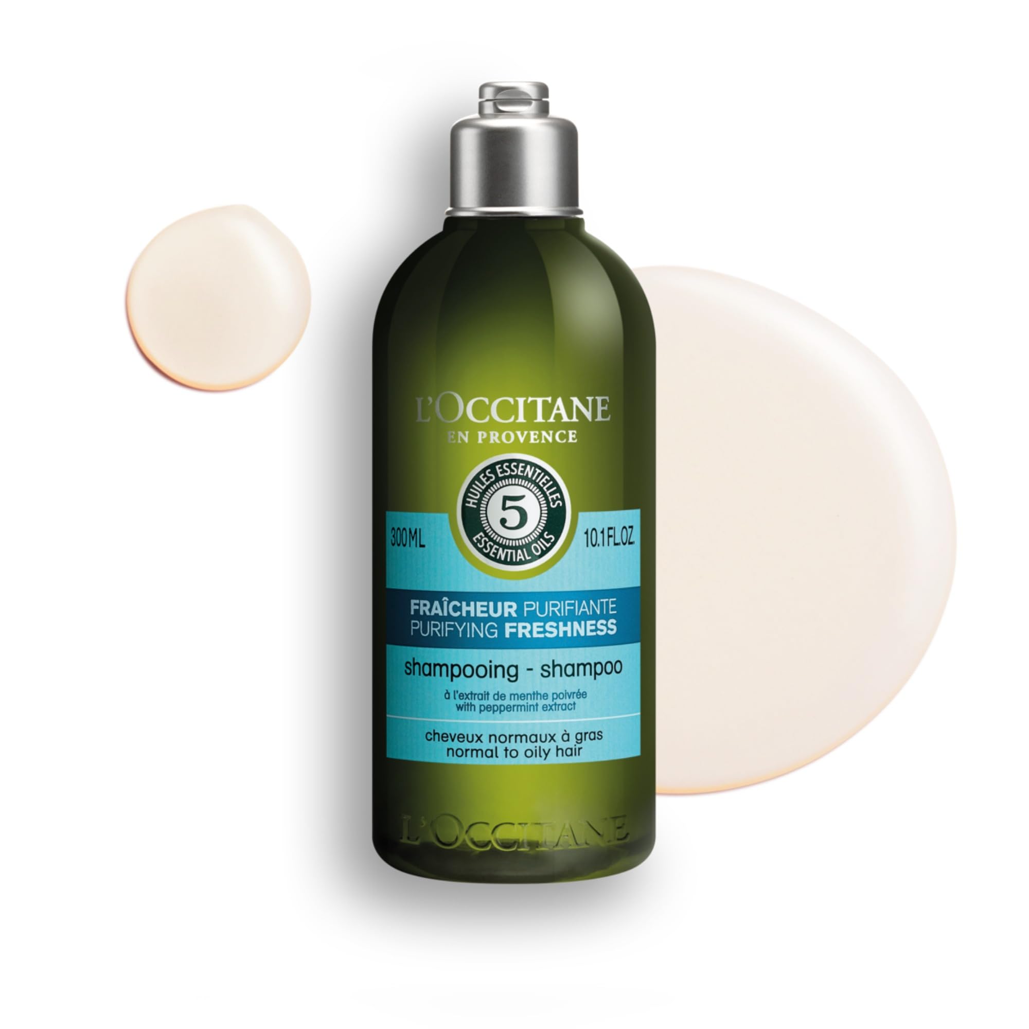 L'OCCITANE - Purifying Freshness Shampoo - 300 ml - Oily hair and scalp - Made in France, Green, 300 ml (Pack of 1) - Image 3