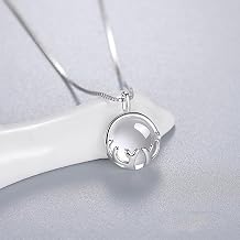 White Moonstone Pendant Antler Design Necklace for Women Silver Plated Chain Necklace Adjustable Fashion Trendy Dainty Elegant Jewelry Gift