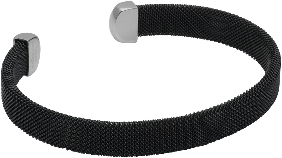 QRAY Midnight Black and White Stainless Steel Mesh Golf Athletic Bracelet