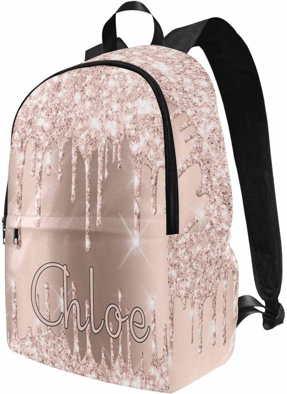 Personalized Your Own Laptop Computer Backpack Light Glitter Drops Travel Back Pack for Hiking Camping Shopping to Daughter from Mom