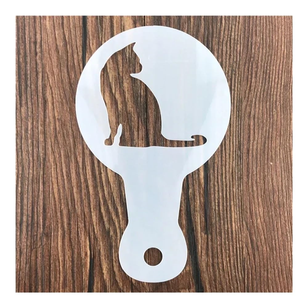 5 plantillas de plástico con forma de gato, para decorar fondant, postre, tartas, capuchino