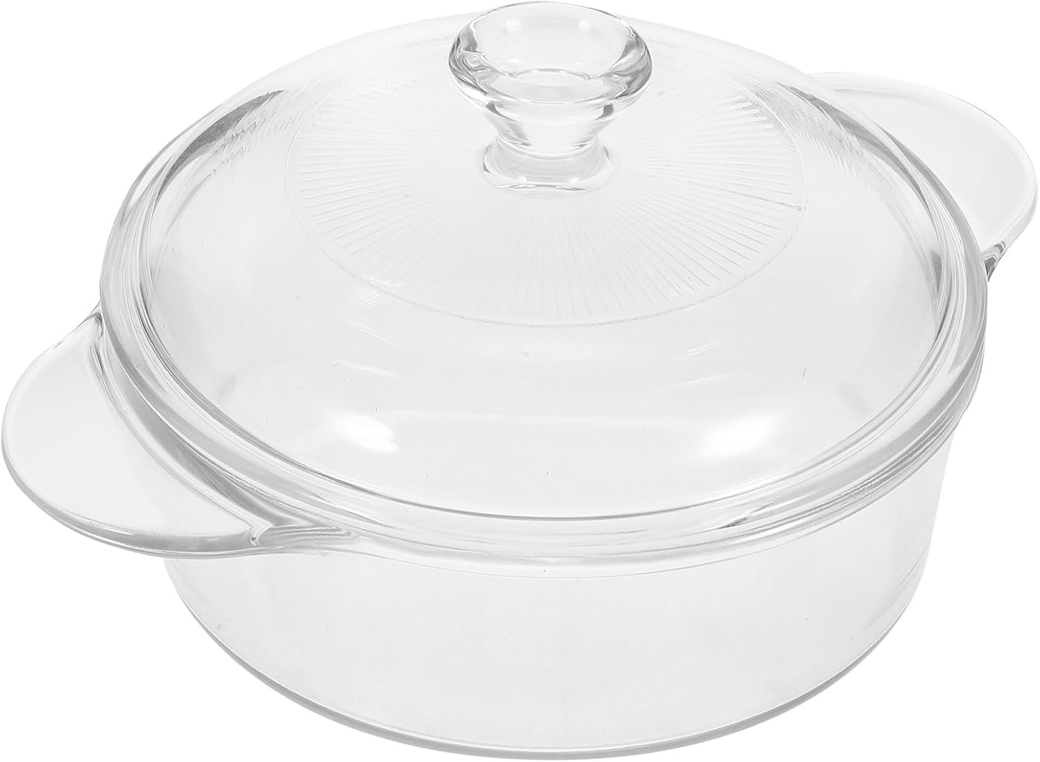 SECFOU Heat-resistant 1l Glass Salad Bowl with Lid, Small Glass Serving Bowl for Meal Prep and Dessert, Extended Handle Design for Kitchen and Household Use