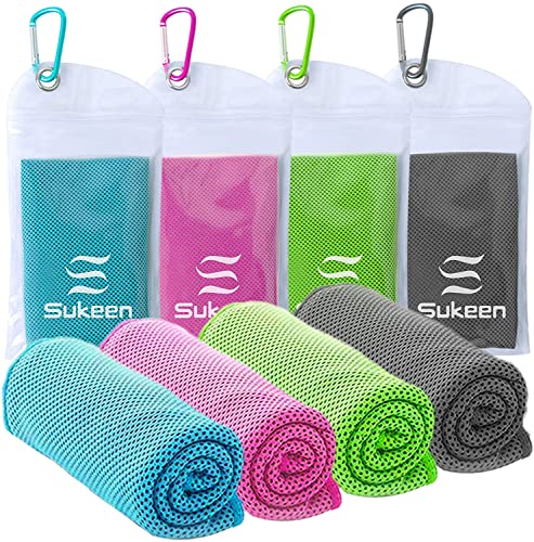 Sukeen Cooling Towel,Instant Evaporative Cooling for Sports,Yoga,Golf,Gym,Neck,Workout and More(40”x 12”)