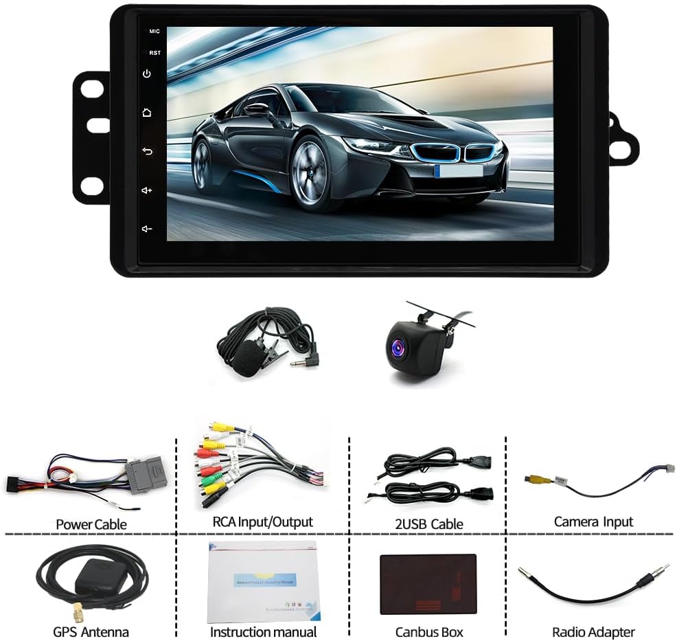 Android 13 Car Radio Compatible with C*hevrolet Chevy Silverado Impala Tahoe G*MC Sierra Yukon 2003-2006,2G+32G 7" Car Stereo Radio with Carplay Android Auto GPS WiFi Mic Backup Camera