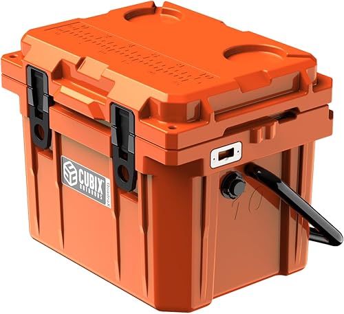 Miniatura 2 de Cubix Outdoors, QuadraX - Enfriador personal rotomoldeado de 10 cuartos de galón, baúl de hielo duro portátil aislado, retención de frío de 3 días,