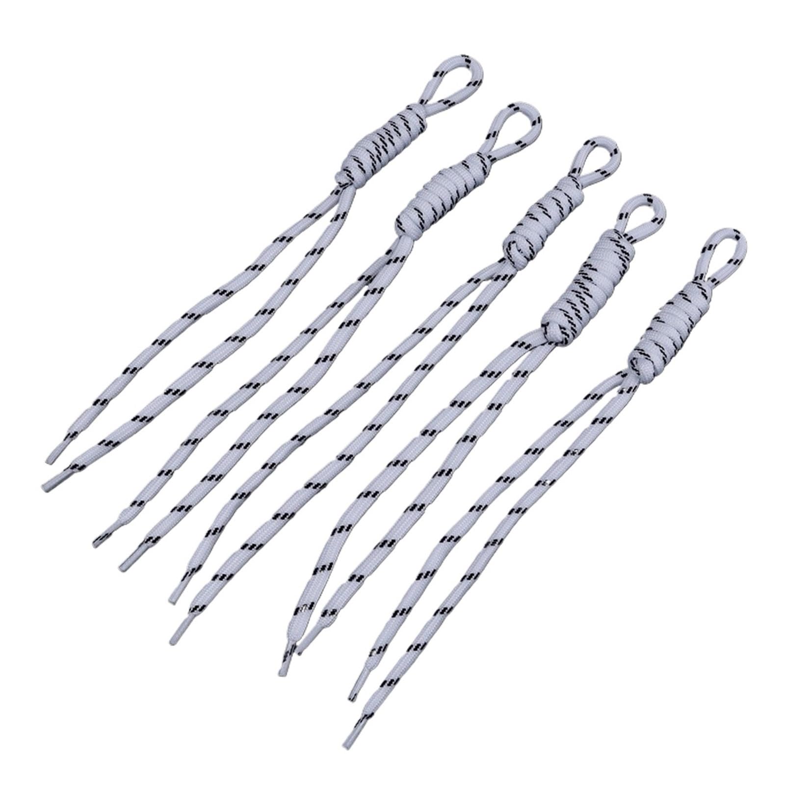 Nylon Cord Thread 35pcs Colorful Braided Lanyard Keychain Design Nylon Cord Knot Woven Rope for Bracelets Macrame(White)