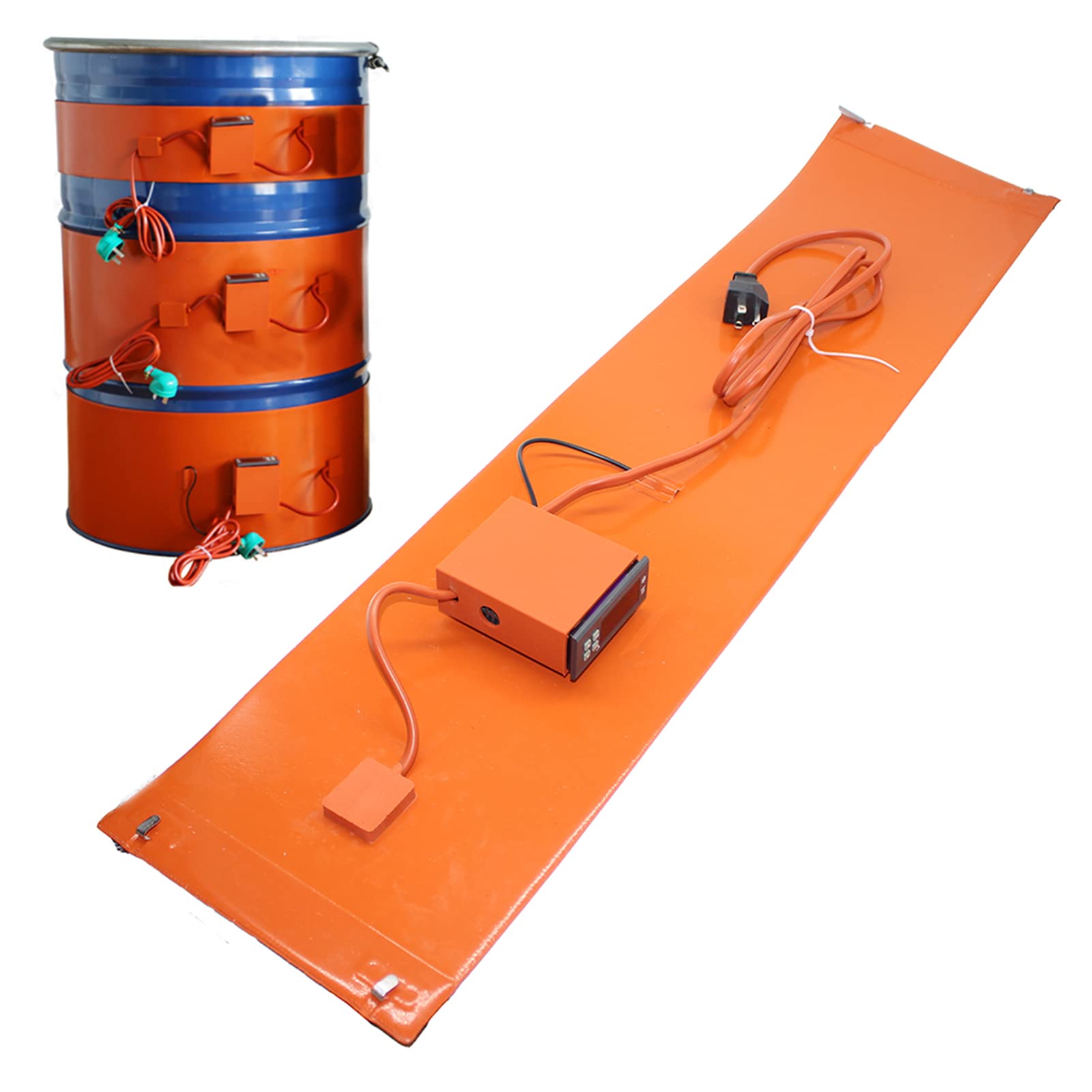 Heizband für Fässer und Eimer, Silikon-Fassheizer mit einstellbarem Thermostat 30℃ bis 130℃(Digital,200L 1740X250 2000W)