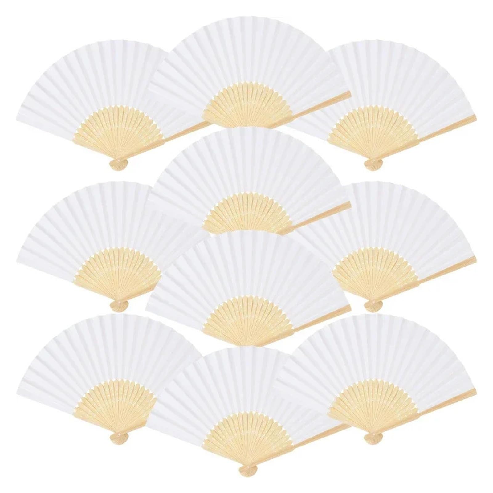 50 Stück weißer faltbarer Papierfächer, tragbarer Fächer, Hochzeit, for Gäste, Geburtstagsfeier, Dekoration Für Haushalt Wohnen