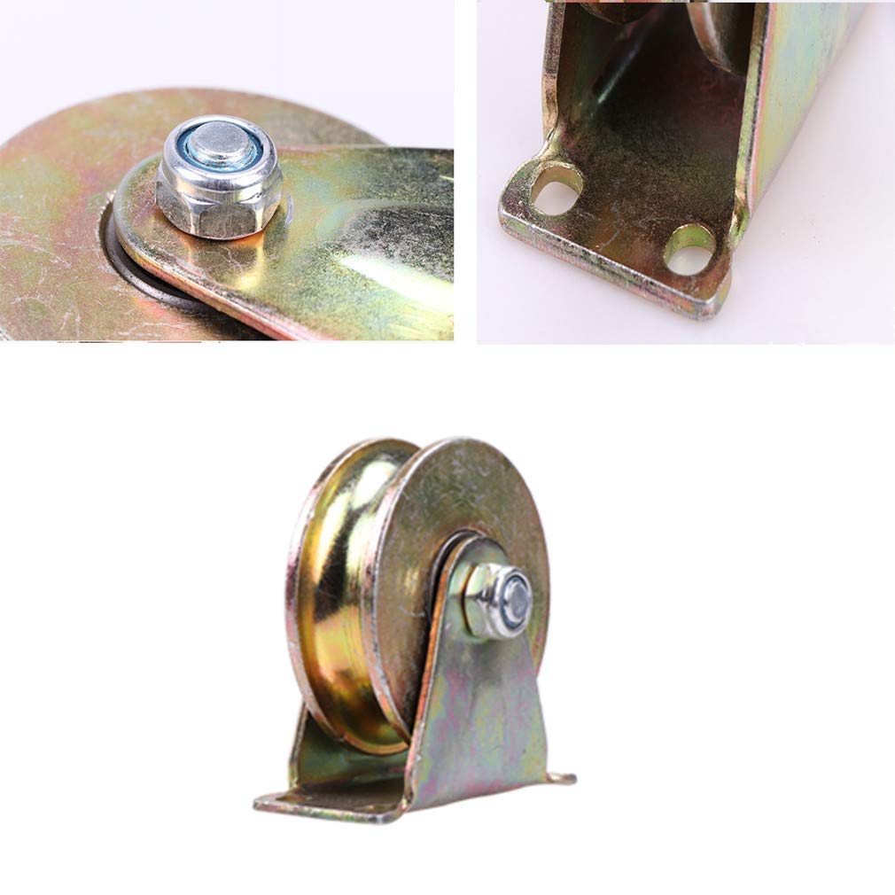 Poulies en U, Galets de Portail Coulissant, roulettes Robustes en Acier 45, Plusieurs Tailles pour Machines industrielles, Chariots, Rails à câbles métalliques (120 mm)