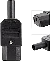 Vista 9 de Uxcell AC250V 10 A 3Terminals Panel Mount IEC320 C14 Enchufe C13 Plug conector adaptador, 3 piezas