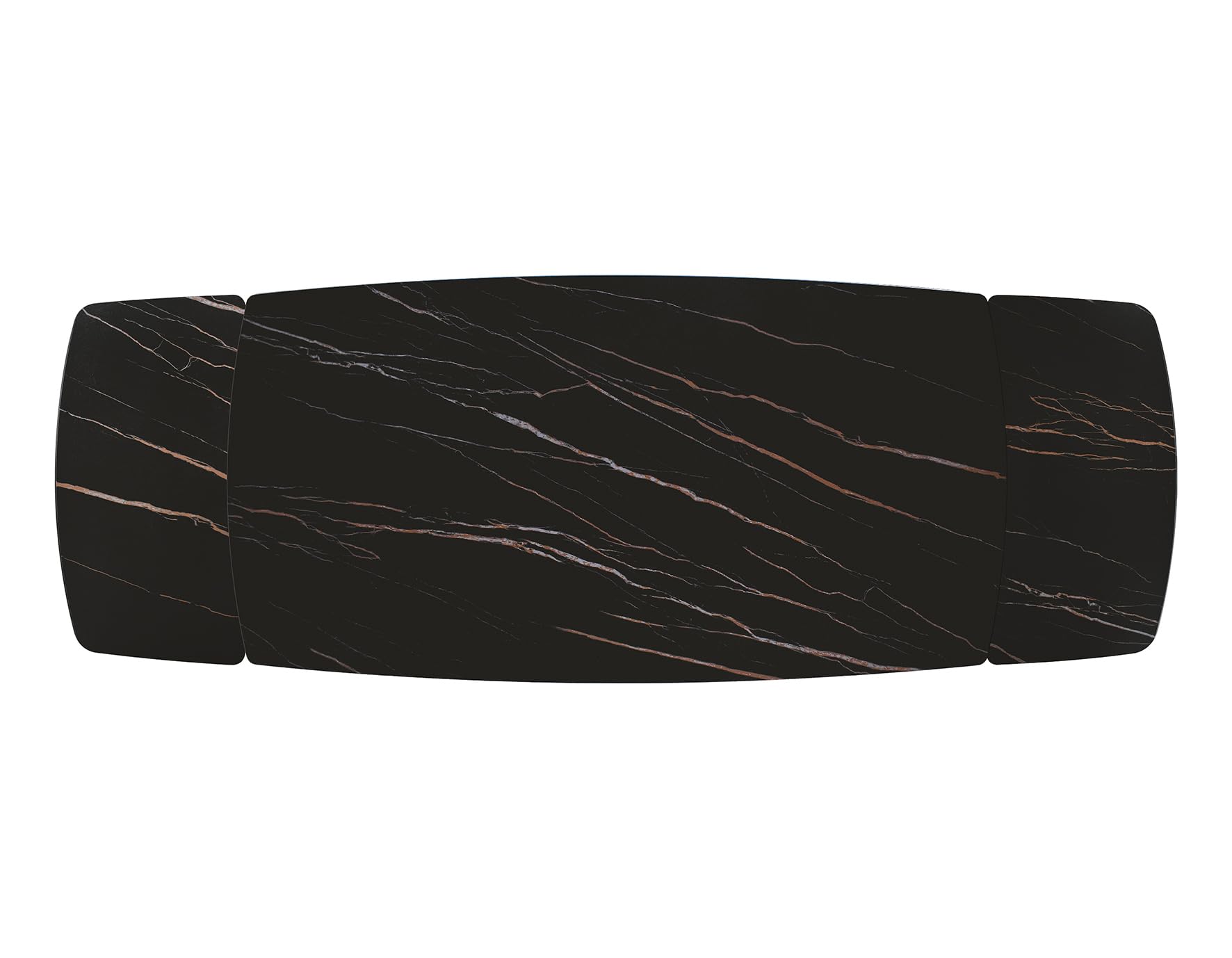 PAZZO DESIGN Tavolo Allungabile Daniele, Piano Ceramica Golden Nero, Finitura Opaca, Gambe In Metallo Bronzo, Cucina, Soggiorno, Ceramica, 160x90x76 Cm - id_2074