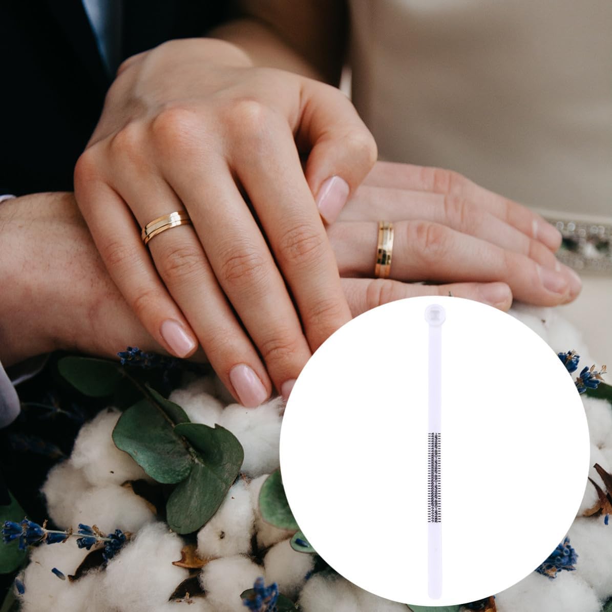 Jewelry Finger Sizer Ring Gauge with Magnifier, White Acrylic
