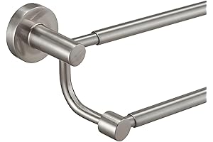 BESy Adjustable Double Towel Bar Brushed Nickel