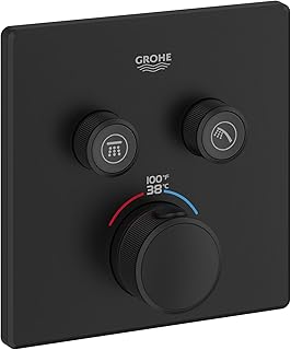 291412430 Grohtherm Thermostatic Valve Trim, Dual Function, Matte Black
