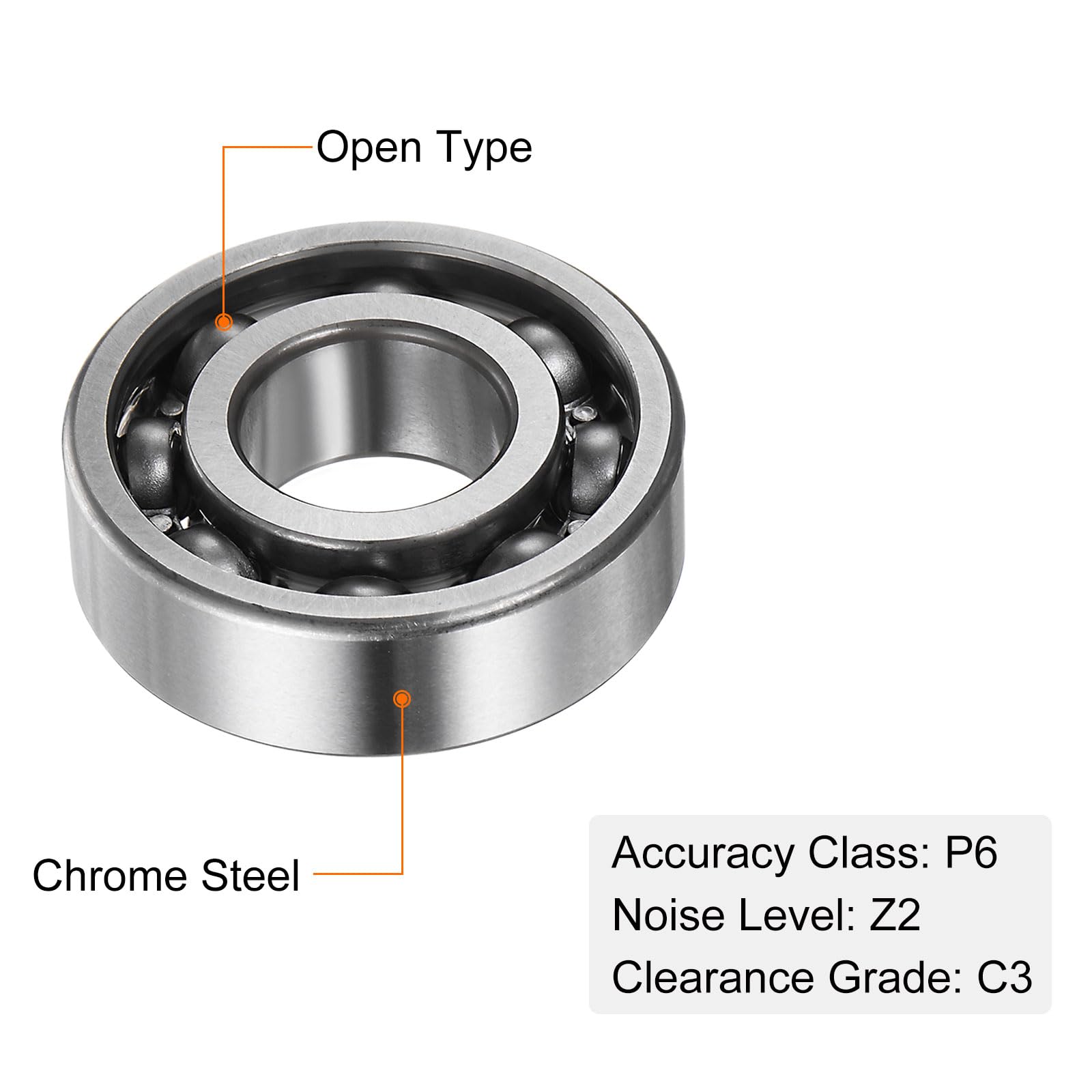 Sourcing Map 10Pcs 6203Z Rodamiento Cojinete De Bolas De Ranura