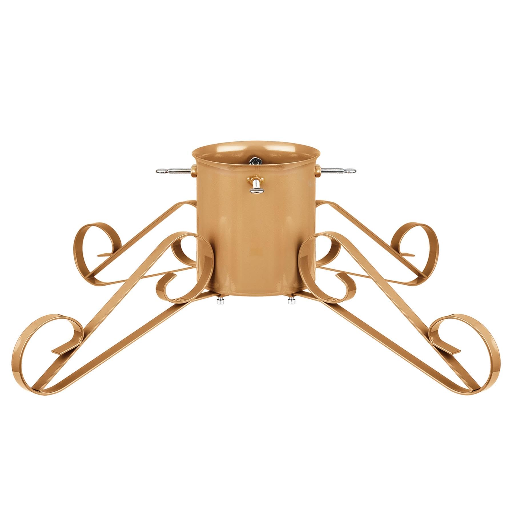B&Q -  Traditional Metal Scroll Leg Christmas Tree Stand Gold Large For Real Trees Up To 3M