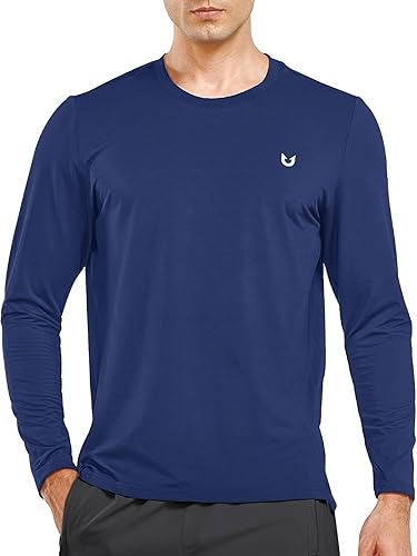 Miniatura 2 de NORTHYARD Camisas térmicas atléticas para hombre, con forro polar, capa base, manga larga, cuello redondo, entrenamiento, correr, sala de estar