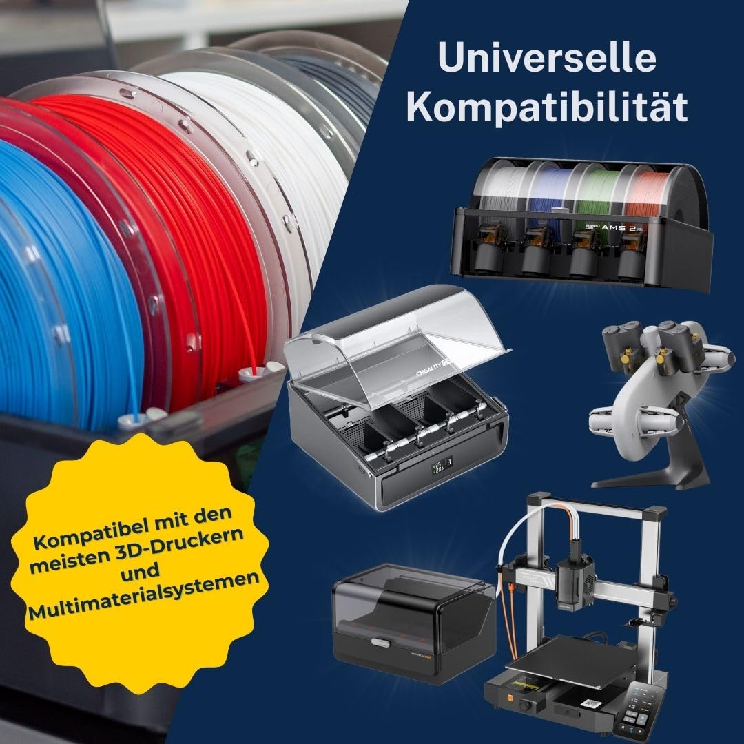 AzureFilm PETG Hyper Speed Refill Filament 1,75 mm, 10 kg (10x1 kg), stark & langlebig, feuchtigkeitsbeständig, für Hochgeschwindigkeits-3D-Druck, inkl. 2 gratis Spulen (Schwarz)