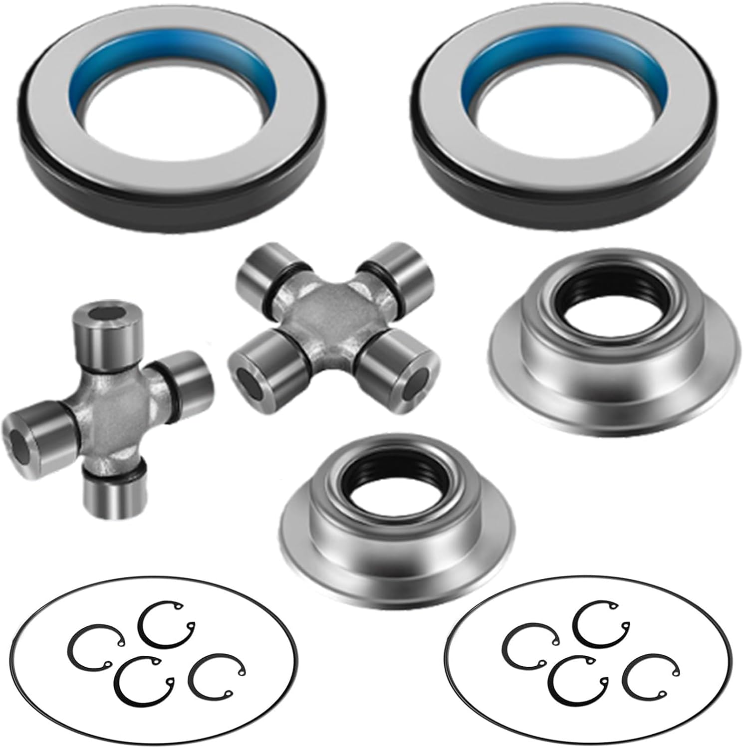Front Axle Seal U Joint Kit and Inner Knuckle Oil Seals Outer Tube Seals Hub O-Rings for 2005-2019 Ford Super Duty F250 F350 F450 F550 Dana 60, 2014835, 2023068, 2017426, 54983, SPL55-3X, 25-332X