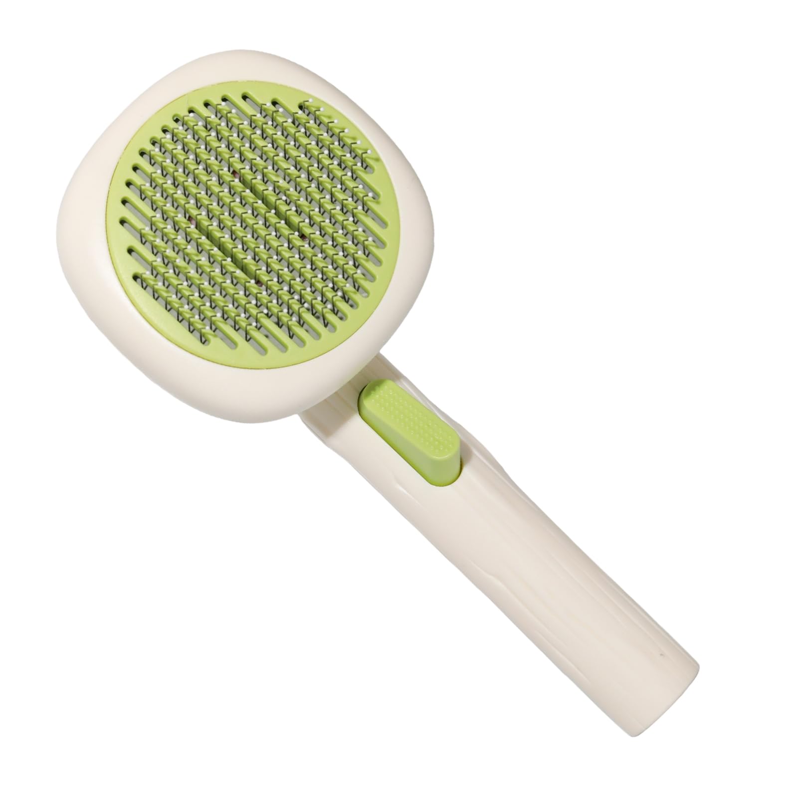 Anphly Pet Massage Comb, Knot Opening Comb, Self-Cleaning, Cat And Dog Universal, One Click Hair Removal,Pet Supplies Hair Remover Tool, White Green - Persimmon Style, 1 piece, 1 sale