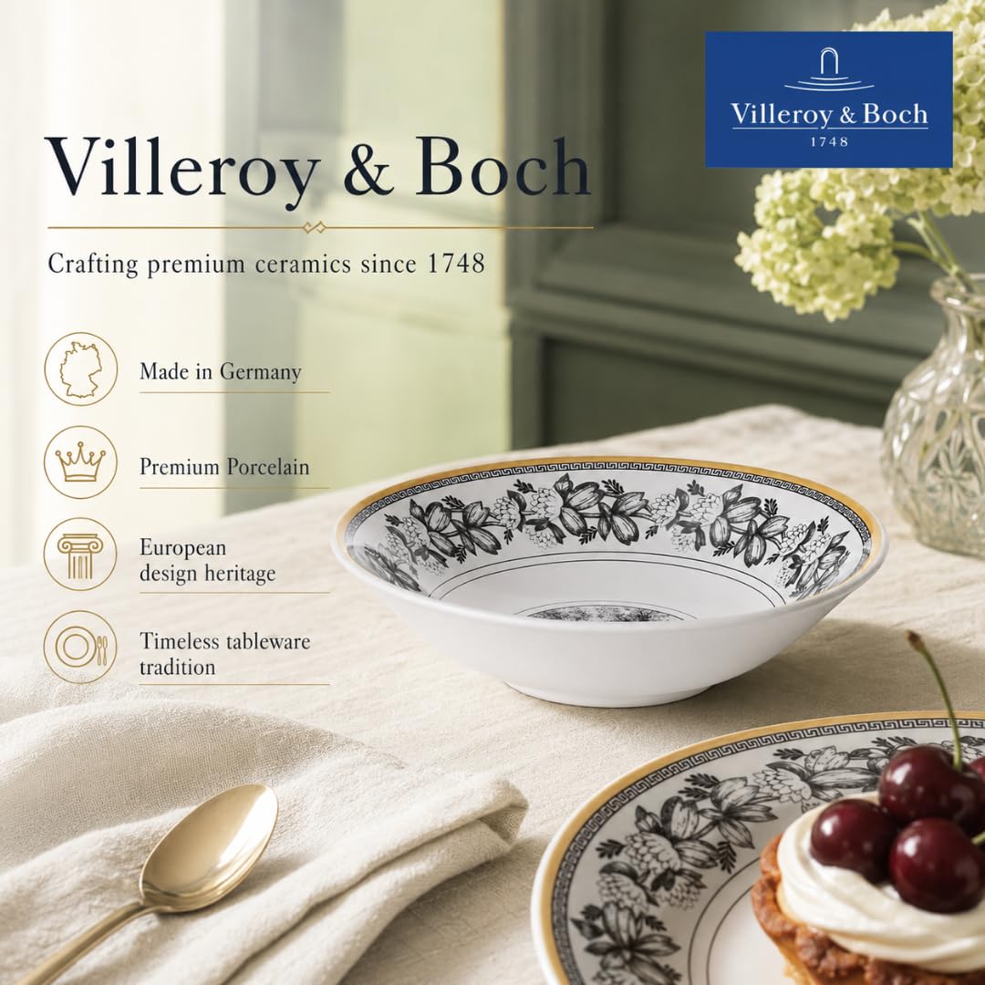 Villeroy & Boch Audun Ferme miseczki deserowe, białe/kolorowe, nadają się do mycia w zmywarce, nadają się do kuchenki mikrofalowej, miski na desery, miski, miseczki na musli, porcelana premium