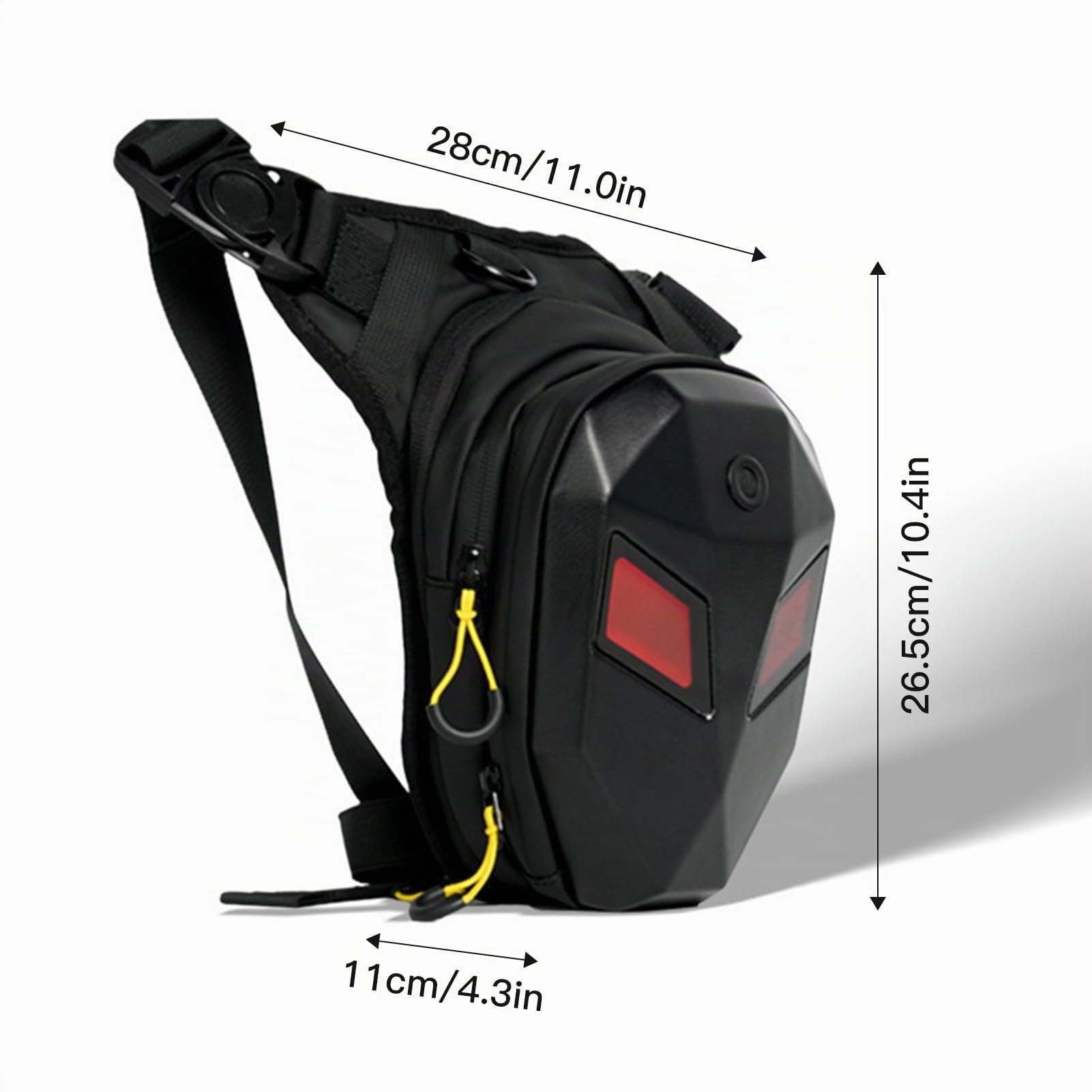 Lixada Beintasche Motorrad mit Augen LED, Wasserdicht Oberschenkeltasche für Herren Damen Bauchtasche Gürteltasche, Sport Beintasche für Laufen, Radfahren, Motorrad, Wandern, Arbeit