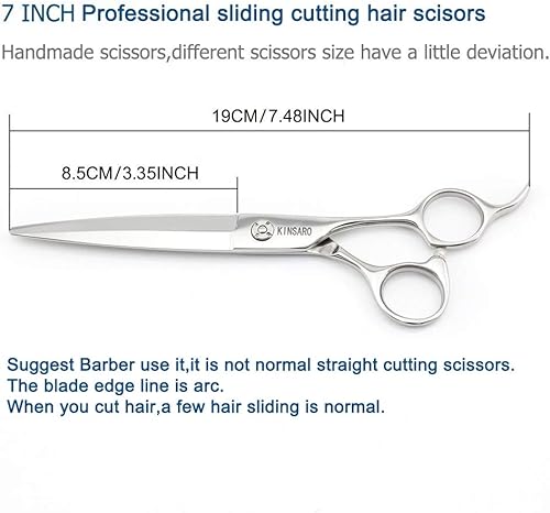 Miniatura 2 de Tijeras de peluquero profesionales de 7 pulgadas tijeras deslizantes en forma de sauce tijeras deslizantes profesionales de corte de pelo deslizante