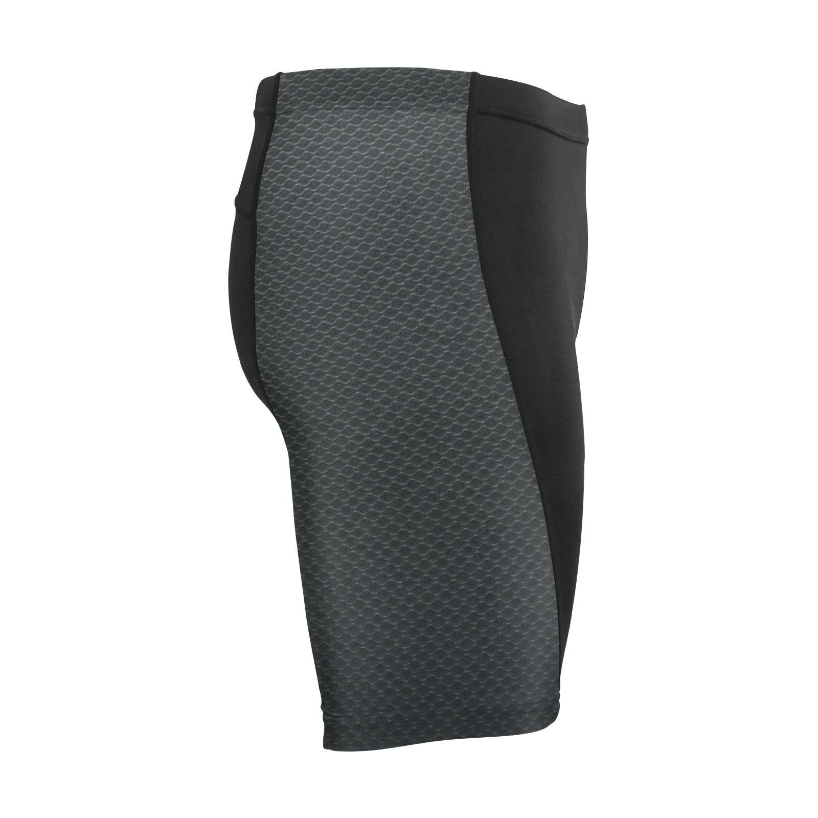 GuoChe Compressed Shorts, Men's Polyester Running Shorts, Exercise and Sports Black Pattern
