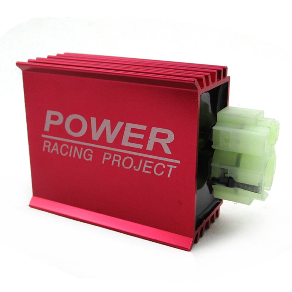 TC-Motor 6 Pins 2 Male Plugs Performance Racing AC Ignition CDI Box For GY6 50cc 125cc 150cc Moped Scooter ATV Quad 4 Wheeler Go Kart Cart TRX Taotao Sunl Kazuma Roketa Coolster