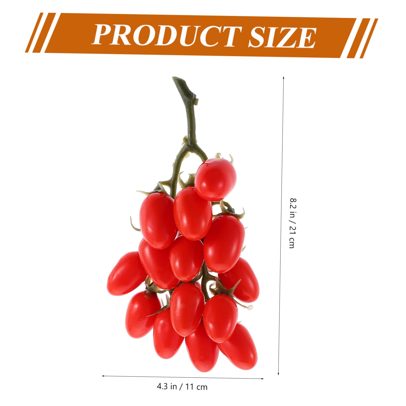 MAGICLULU 4 Pièces Accessoires De Tomates Cerises Fausses Tomates Cerises Ornent Accessoire Photo De Fruits Faux Fruits Tomate Artificielle Fausses Tomates pour La Déco Plastique