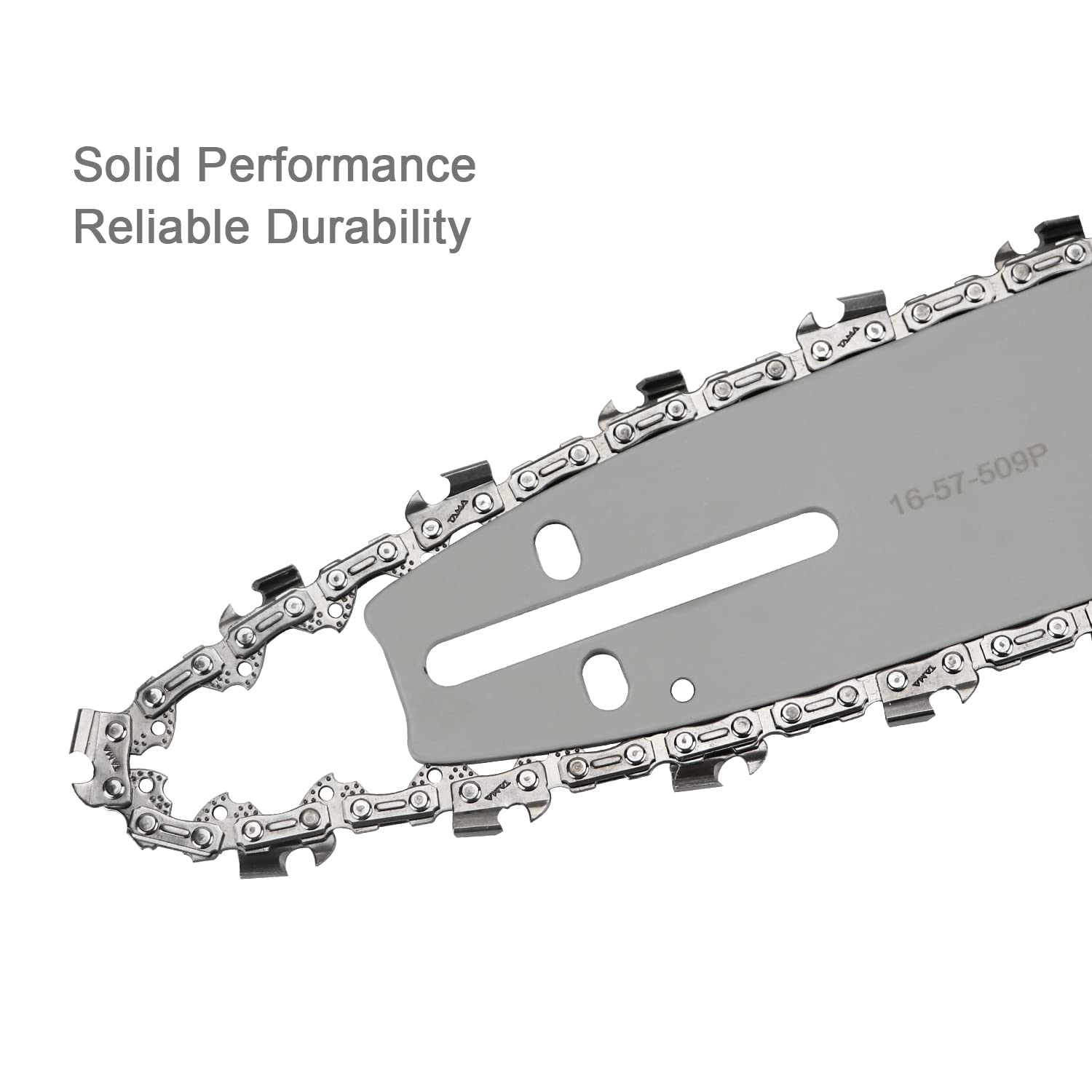 Guide de 40cm avce 4 Chaînes de Tronçonneuses, 57 Maillons / Entraineurs, Pas de 3/8", Jauge 0,05" (1,3 mm)