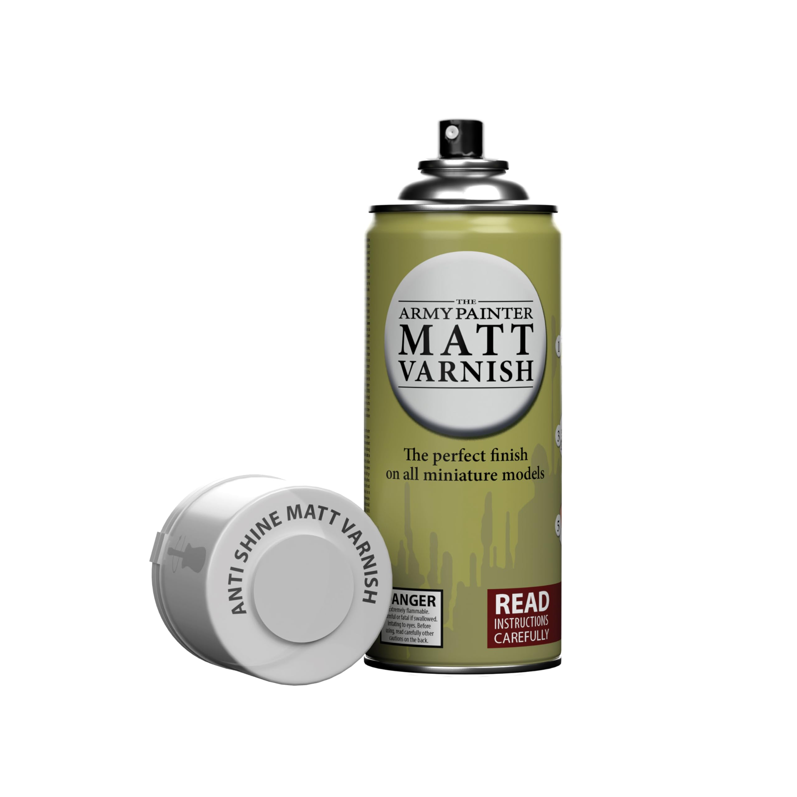 The Army Painter Color Primer Spray Paint, Anti Shine Matt Varnish, 400ml - Acrylic Spray Undercoat for Miniature Painting - Spray Primer for Plastic Miniatures