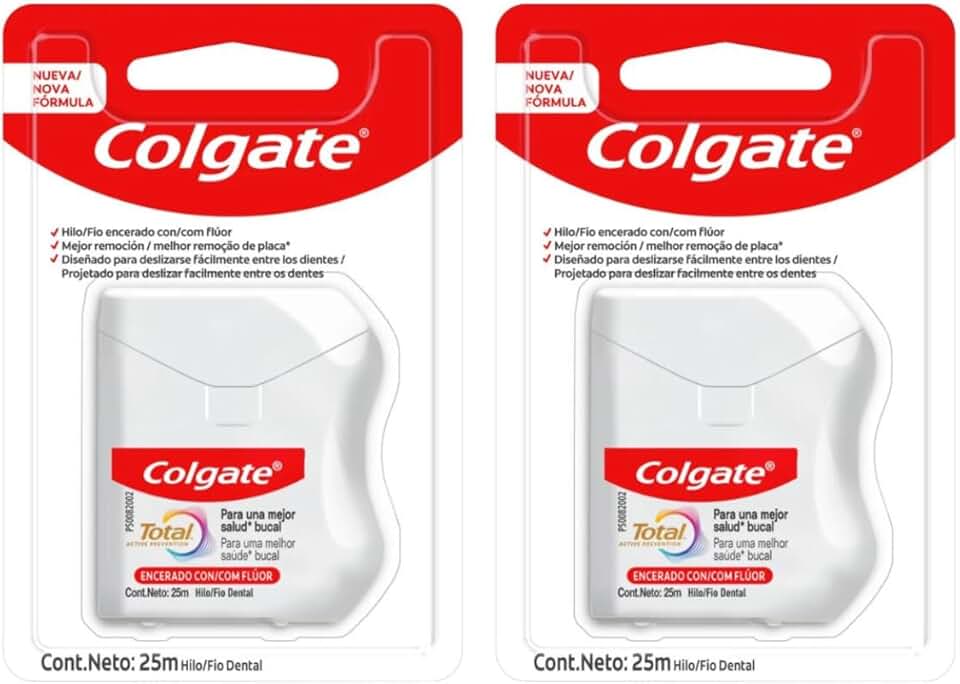 Kit Com 2 Fio Dental Total Encerado 25m